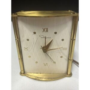 Vintage Brass Ingraham Alarm Clock Model 34-117 Working‎